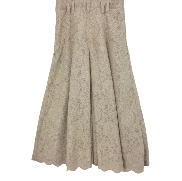 L’Agence Kylo Lace Shirt Dress Size 0 Beige Sleeveless Zip Front Collared Midi - Picture 8 of 10